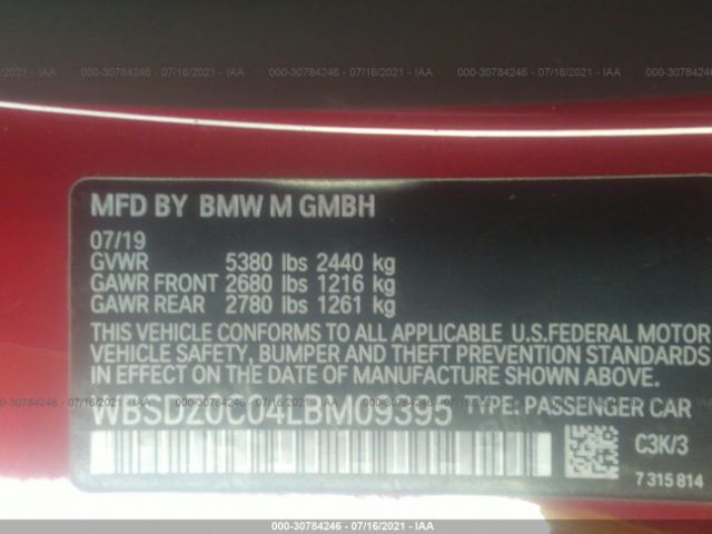 Photo 8 VIN: WBSDZ0C04LBM09395 - BMW M8 
