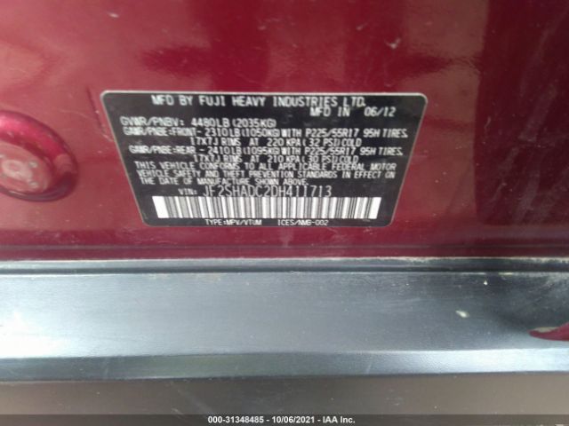 Photo 8 VIN: JF2SHADC2DH411713 - SUBARU FORESTER 
