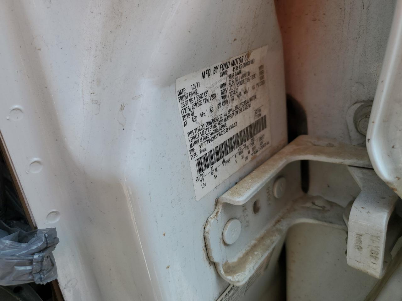 Photo 11 VIN: 1FT7W2BT6CEB13667 - FORD F250 