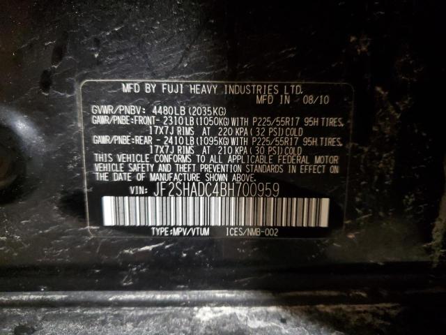 Photo 11 VIN: JF2SHADC4BH700959 - SUBARU FORESTER 